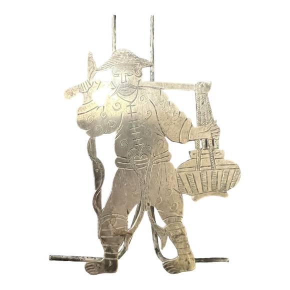 Vintage Chinese, 20th century. Eight figural easel back place card holders - Picture 11 of 12